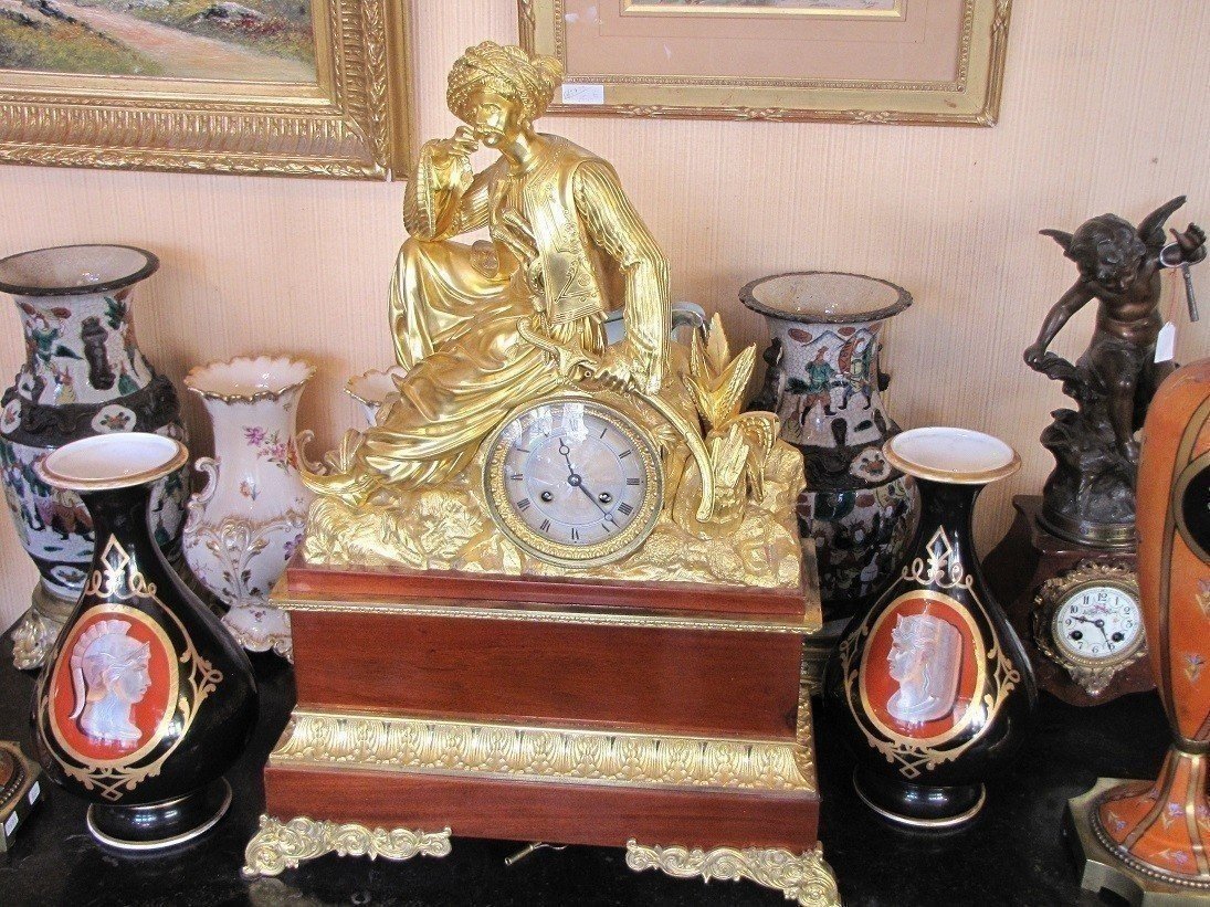 Importante pendule  ,époque Restauration-photo-2