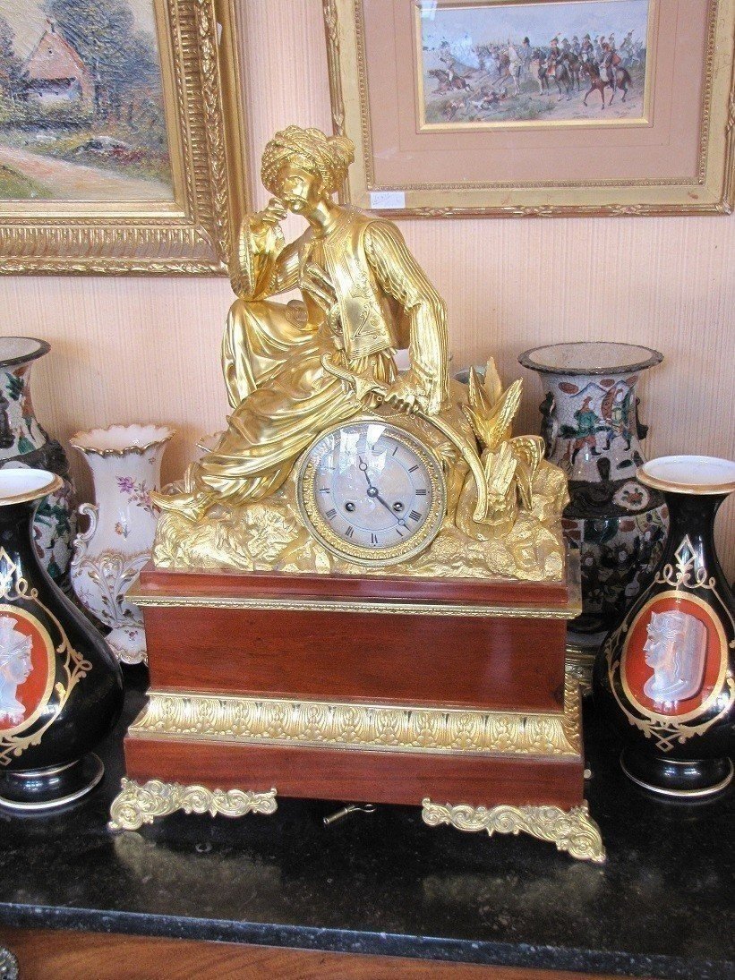 Importante pendule  ,époque Restauration-photo-3