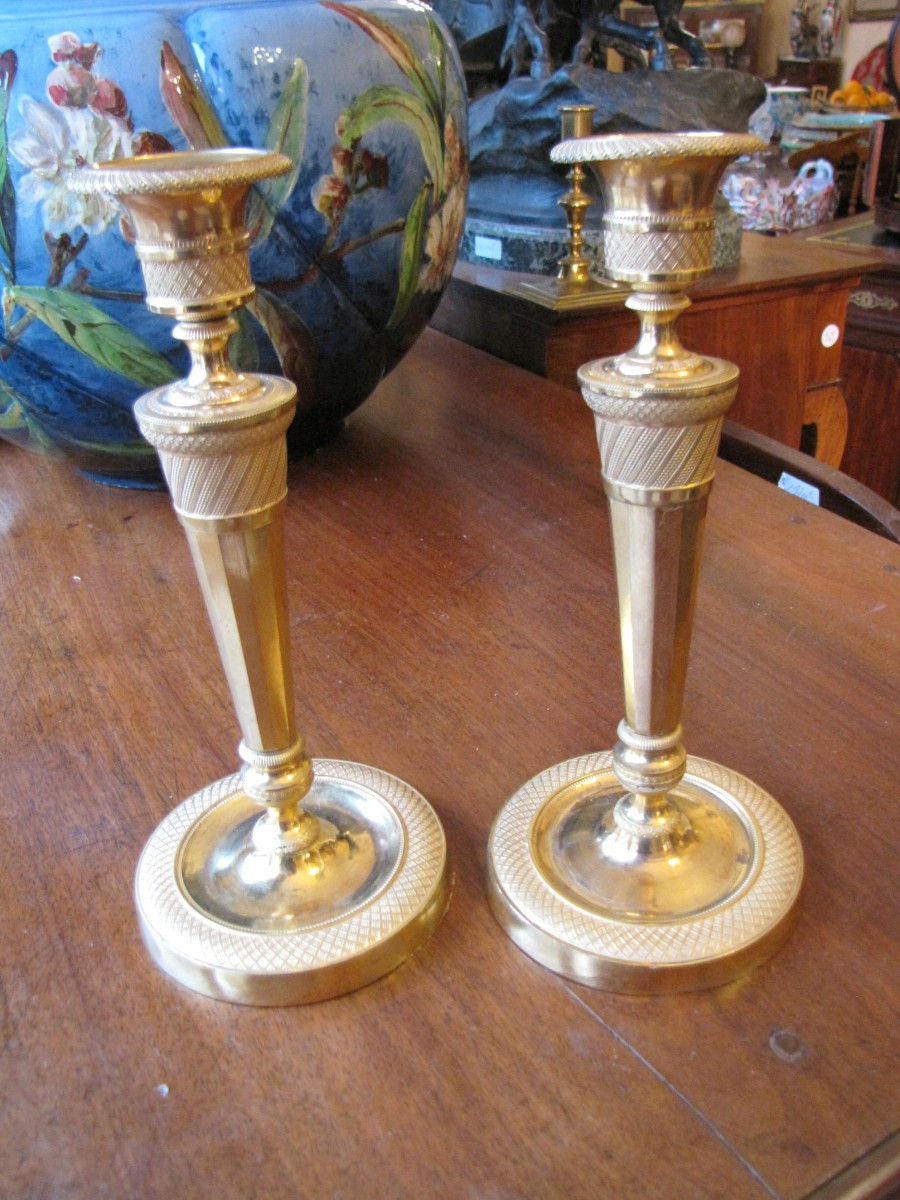 Paire de bougeoirs empire