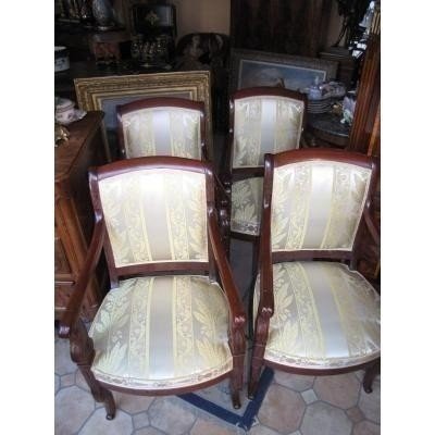 4fauteuils en acajou-photo-3