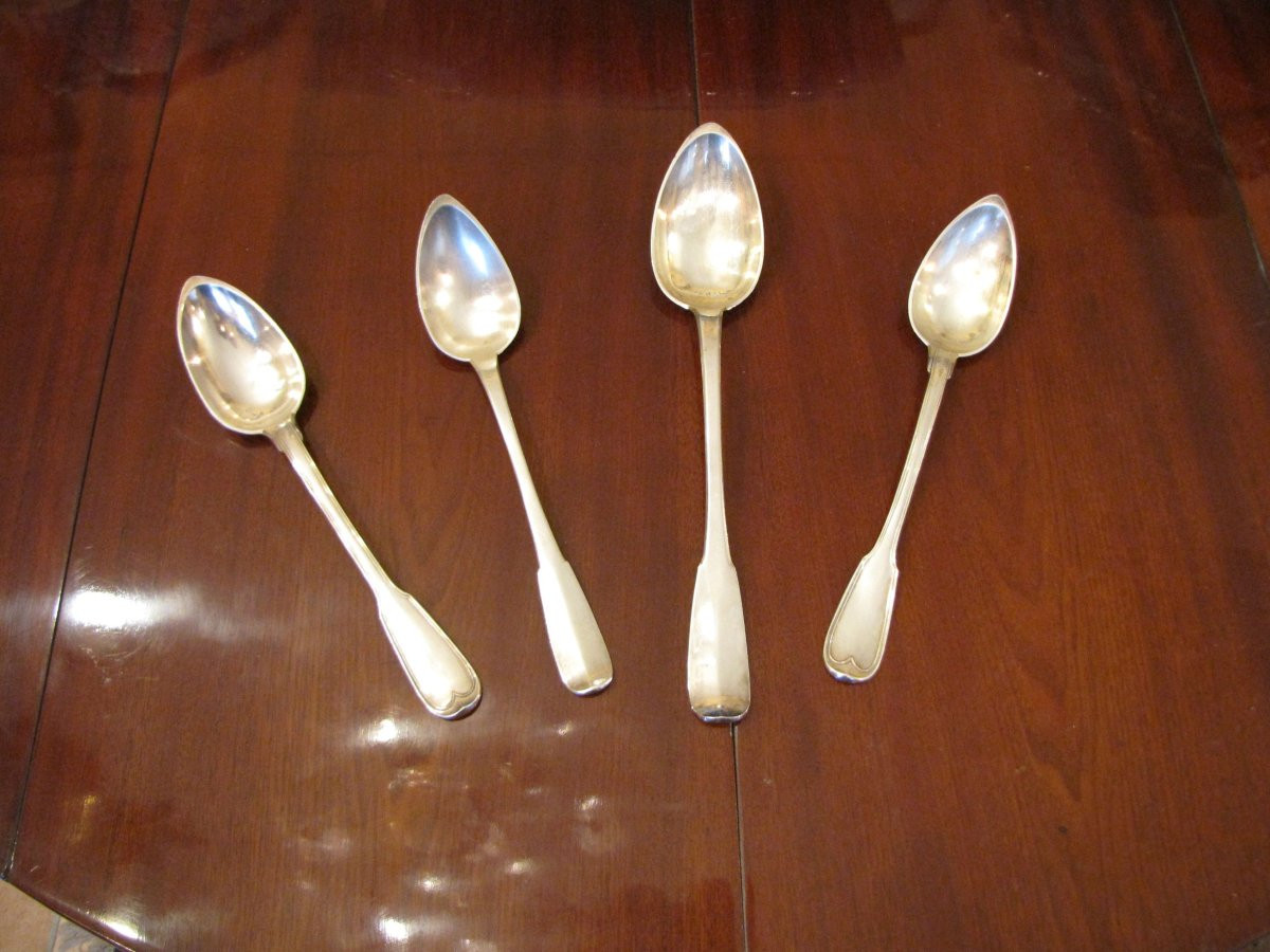 4 Silver Stew Spoons-photo-2