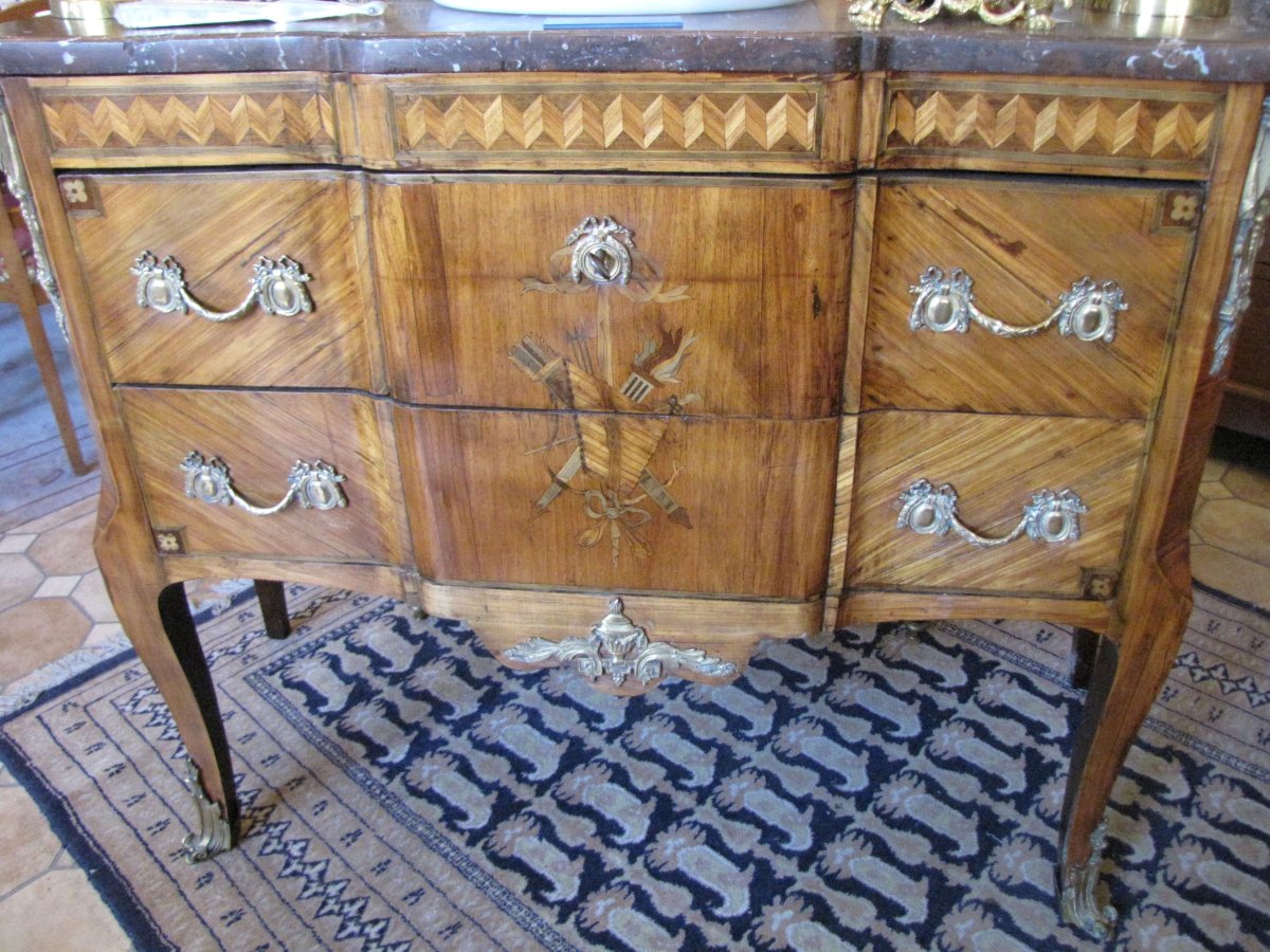 Louis XV-louis XVI Transition Chest Of Drawers-photo-3