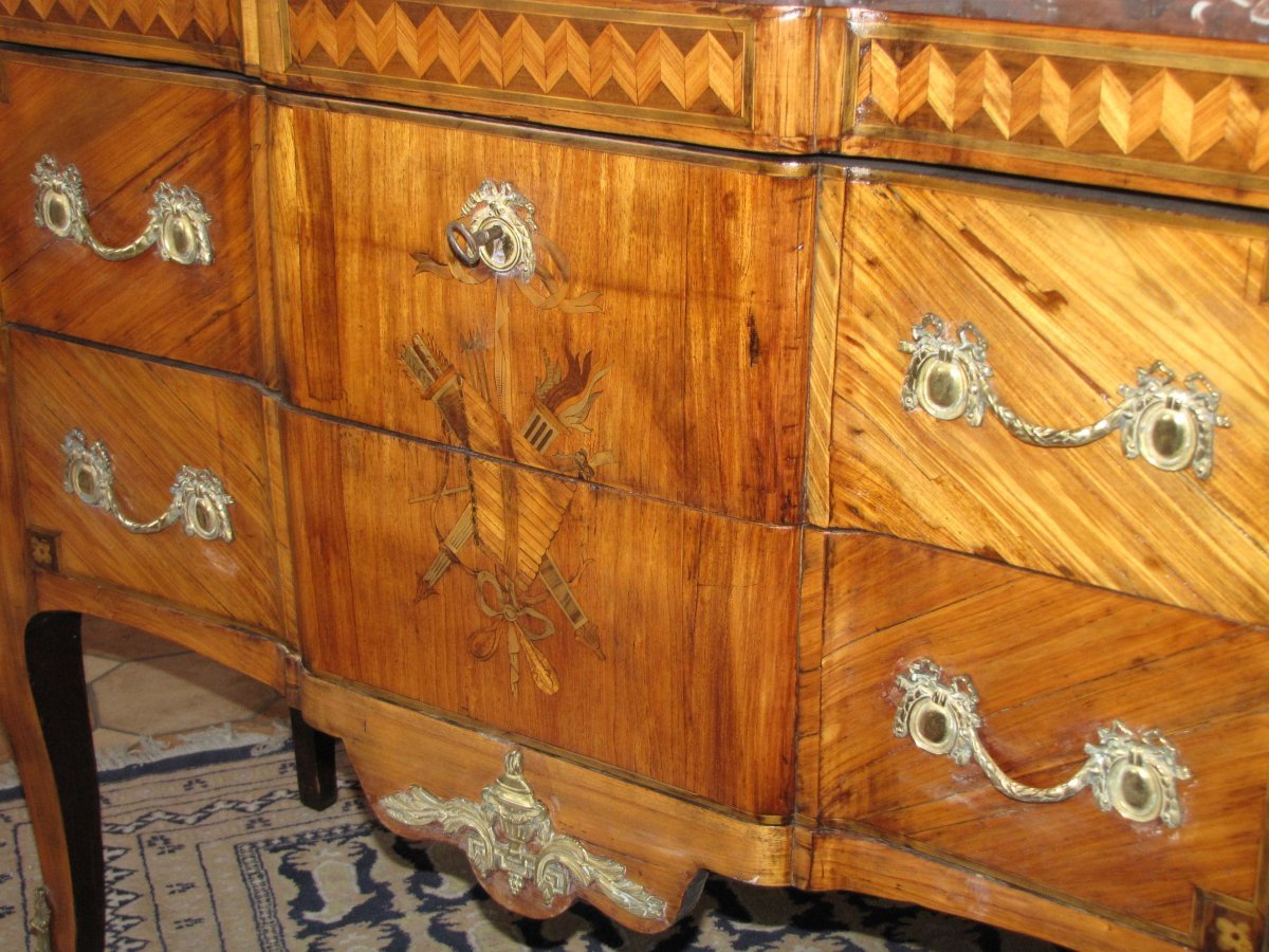 Louis XV-louis XVI Transition Chest Of Drawers-photo-4