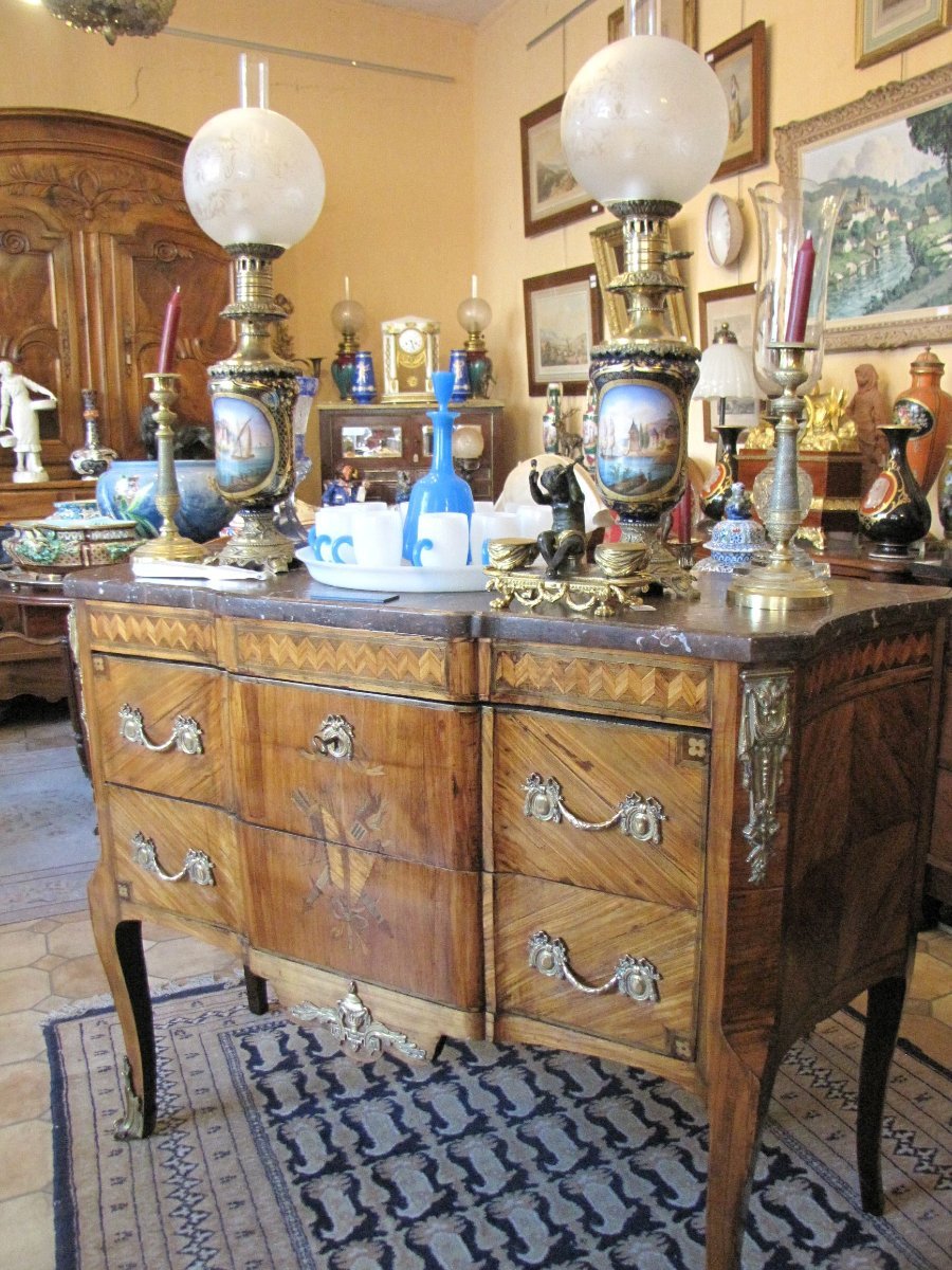 Louis XV-louis XVI Transition Chest Of Drawers-photo-2