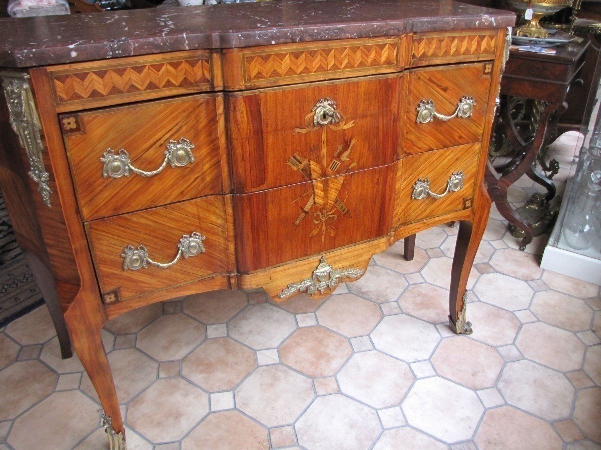 Louis XV-louis XVI Transition Chest Of Drawers-photo-7