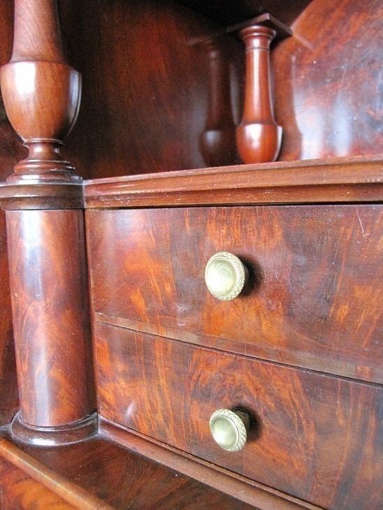 Secretaire en acajou flammé-photo-3
