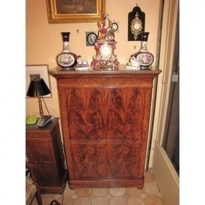 Secretaire en acajou flammé-photo-2