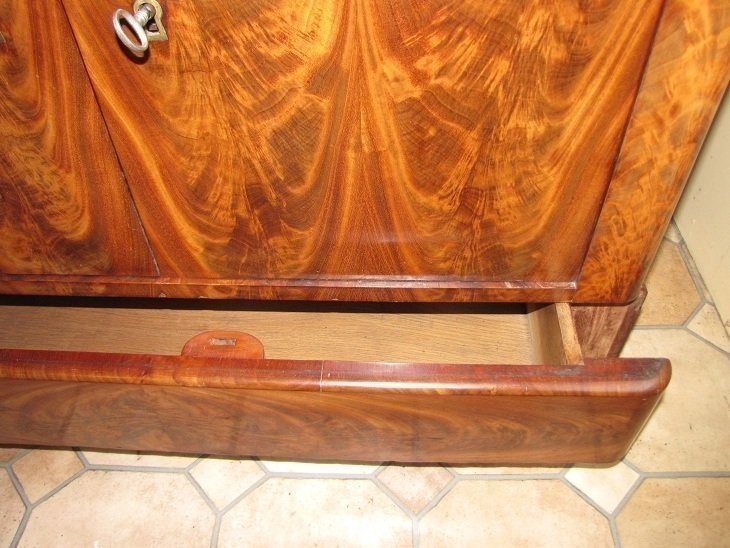 Secretaire en acajou flammé-photo-4