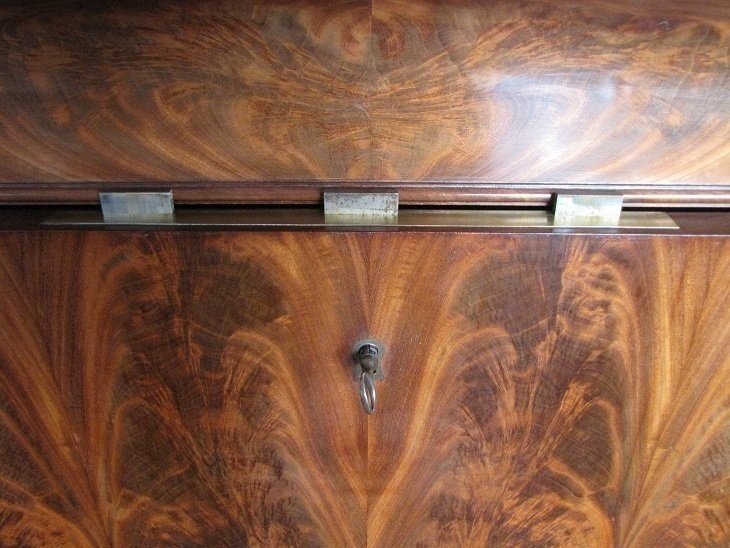 Secretaire en acajou flammé-photo-6