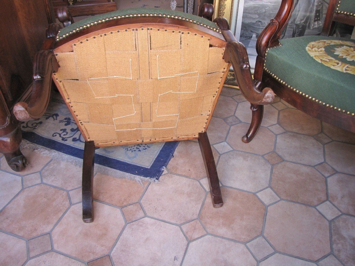 Pair Of Restoration-style Armchairs-photo-5