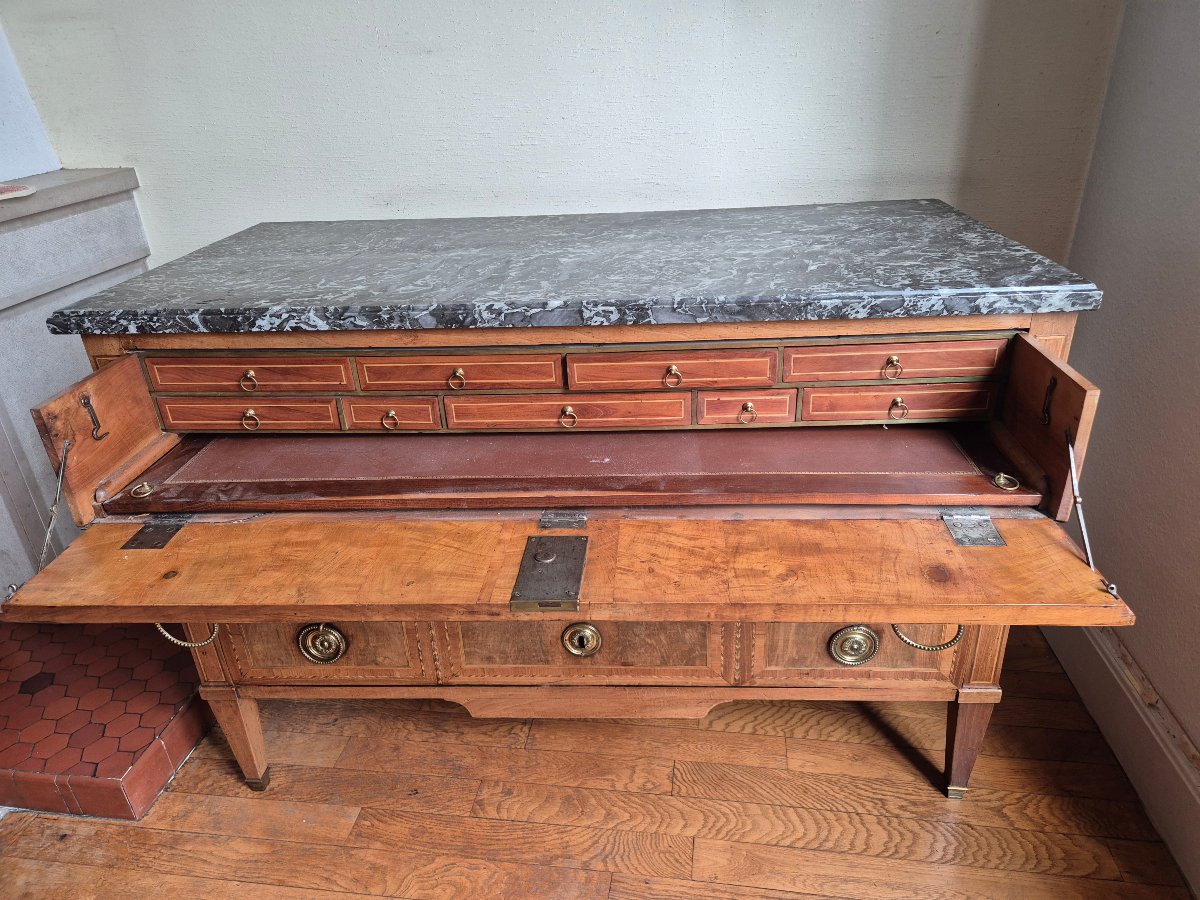 Stamped Louis XVI-style Desk Chest-photo-3