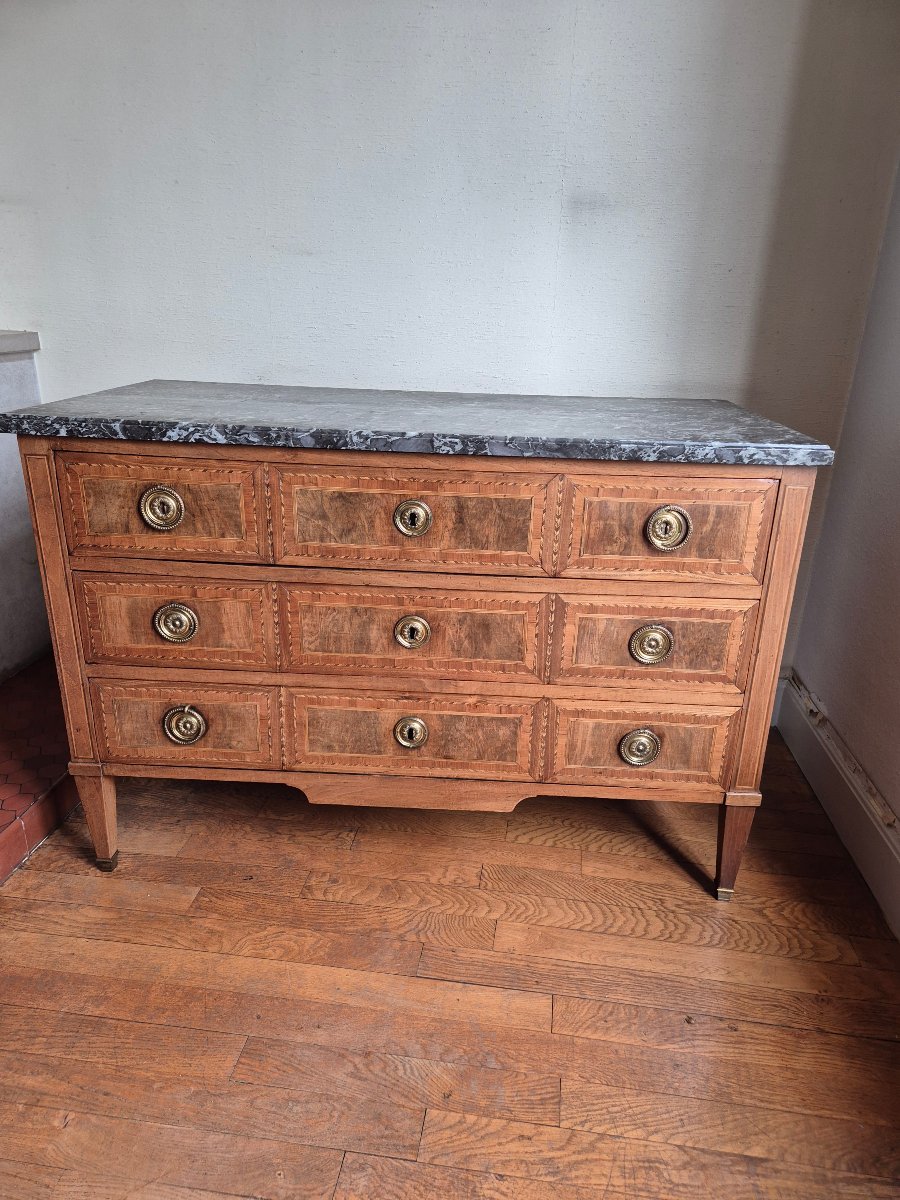 Stamped Louis XVI-style Desk Chest-photo-1