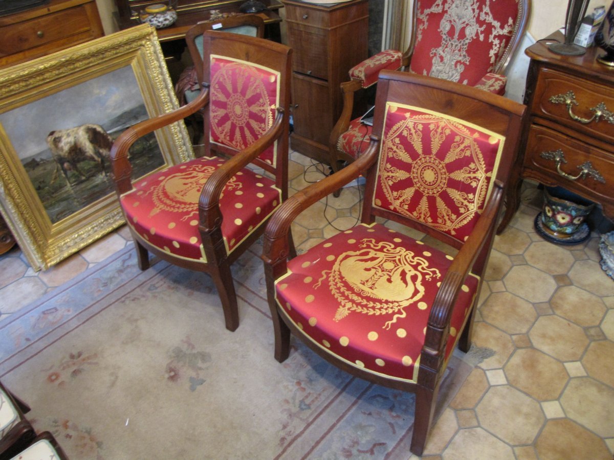 Pair Of Restoration-style Armchairs