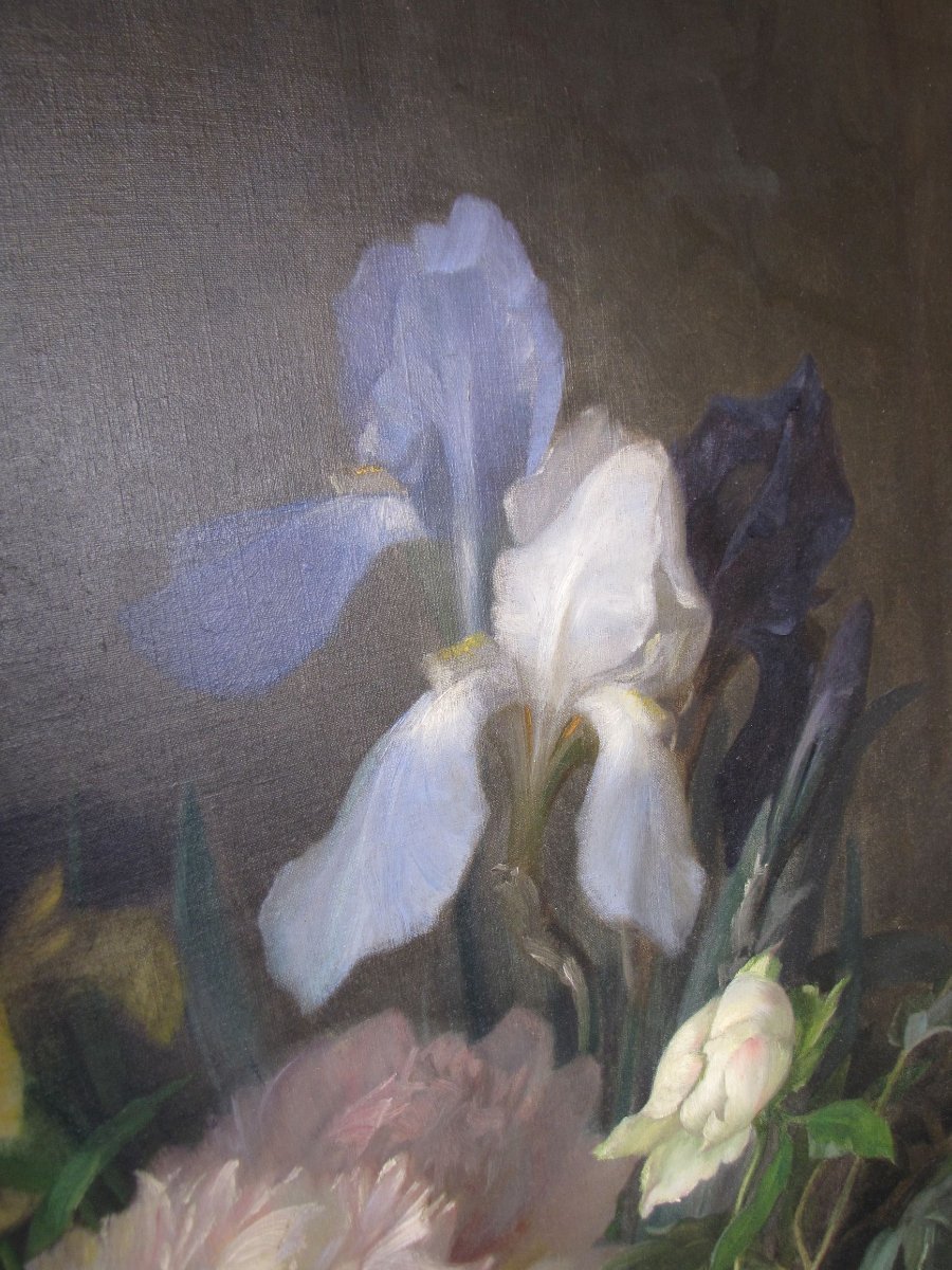Important tableau de fleurs-photo-8