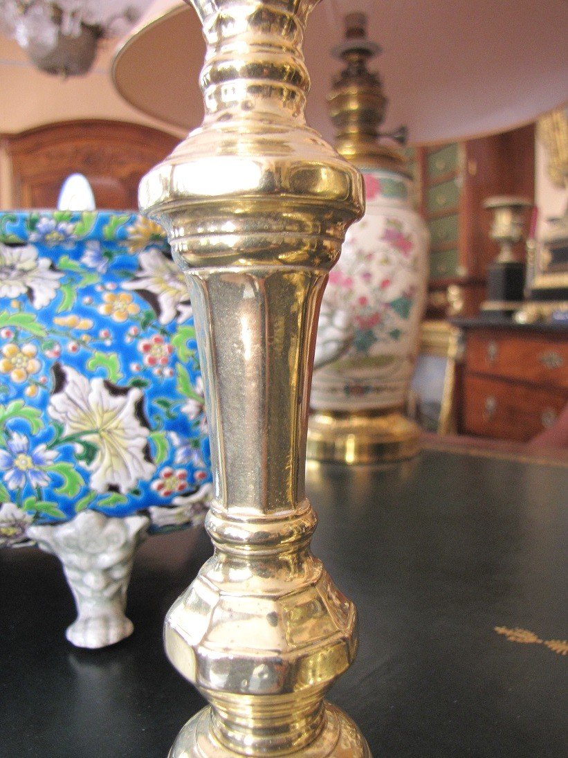 Pair Of Gilt Bronze Candlesticks-photo-2