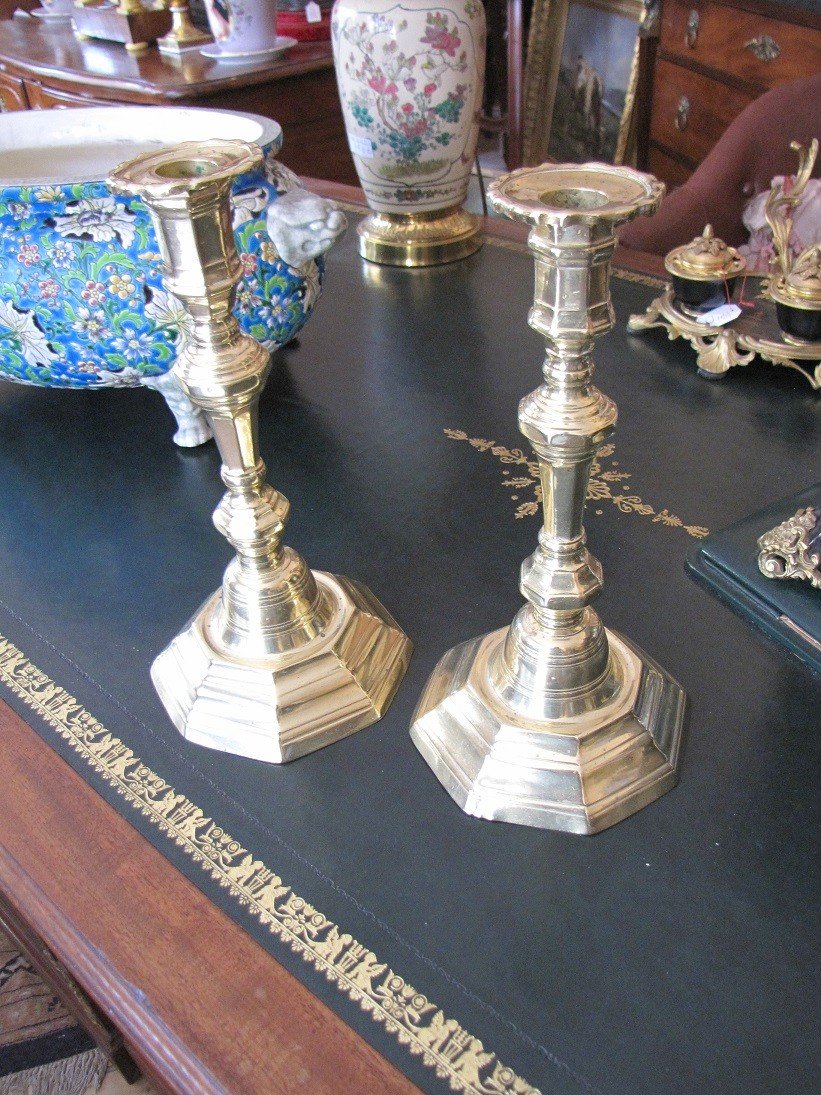 Pair Of Gilt Bronze Candlesticks