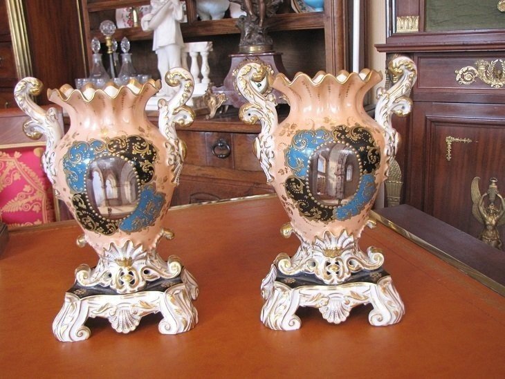 Paire de vases en vieux Paris-photo-4