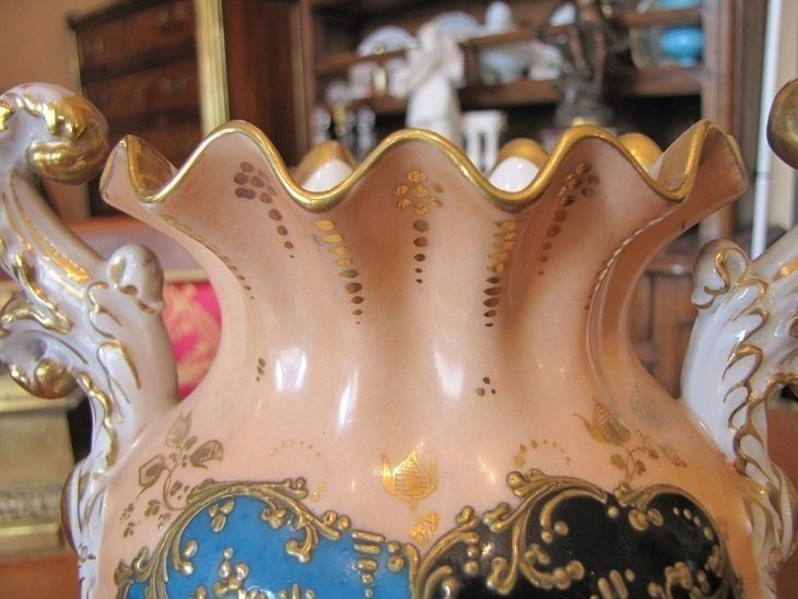 Paire de vases en vieux Paris-photo-5