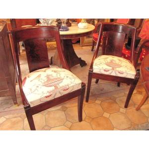 Chaises gondoles en acajou