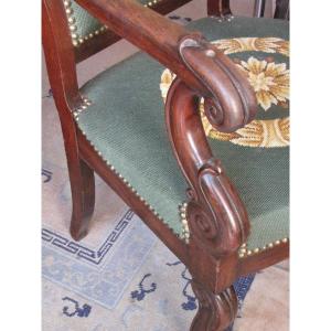 Pair Of Restoration-style Armchairs