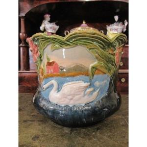 Cache pot au cygne