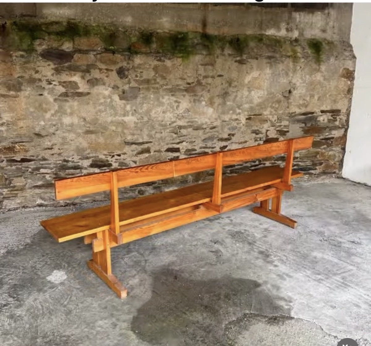 Large Pine Bench From The 60s-photo-3
