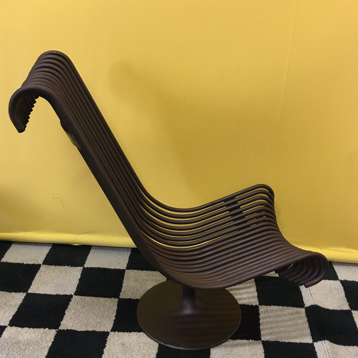 Paire De Fauteuils En Tubes  De Fer Forgées Années 1970.-photo-4