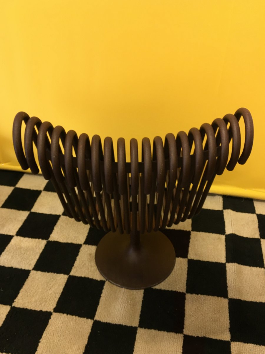 Paire De Fauteuils En Tubes  De Fer Forgées Années 1970.-photo-6