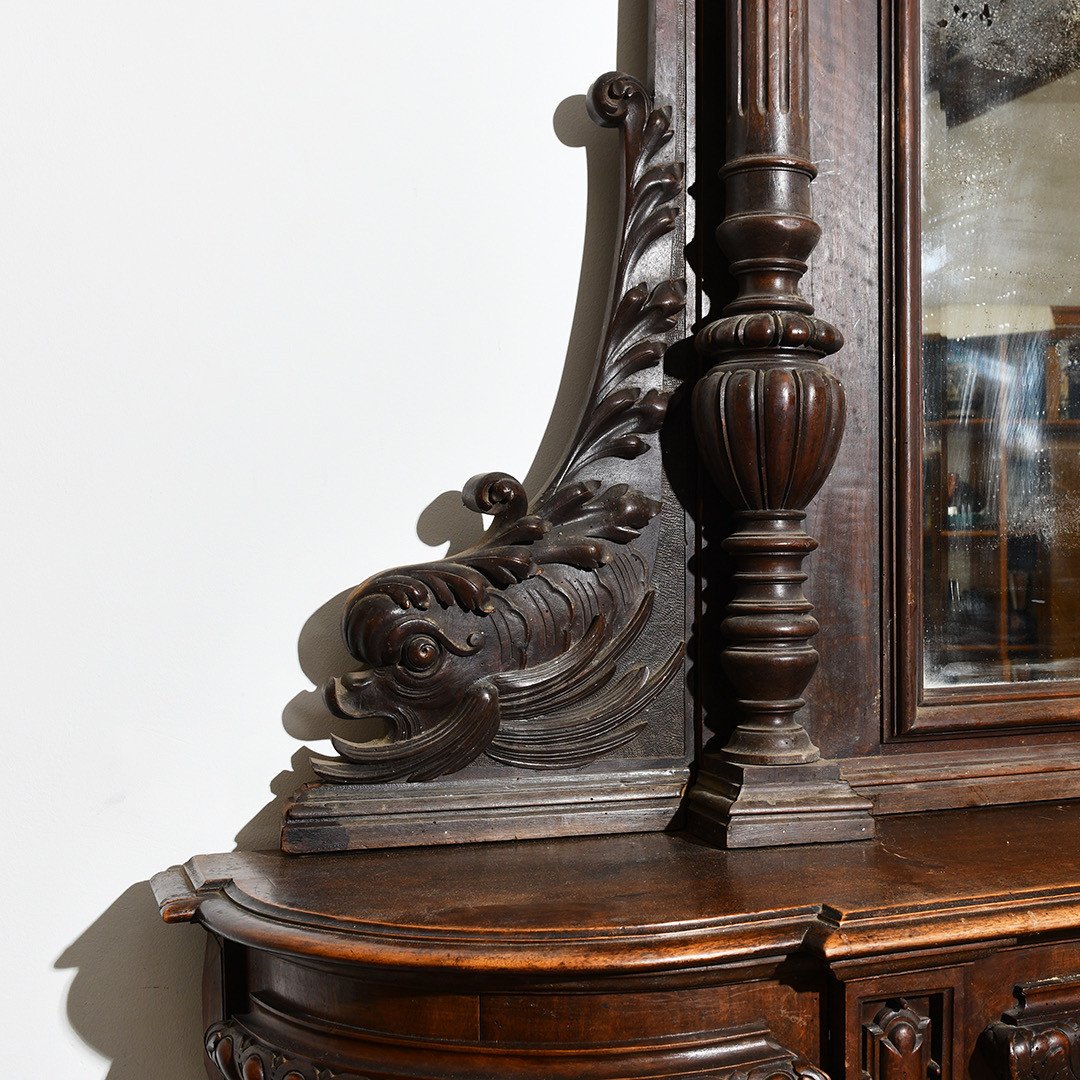 Grande Chemin&eacute;e XIX&eacute;me De Ch&acirc;teau Et Son Trumeau-photo-3