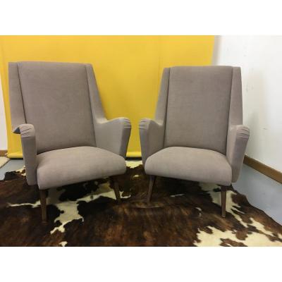 Paire De Fauteuils Italiens Des Années 1960