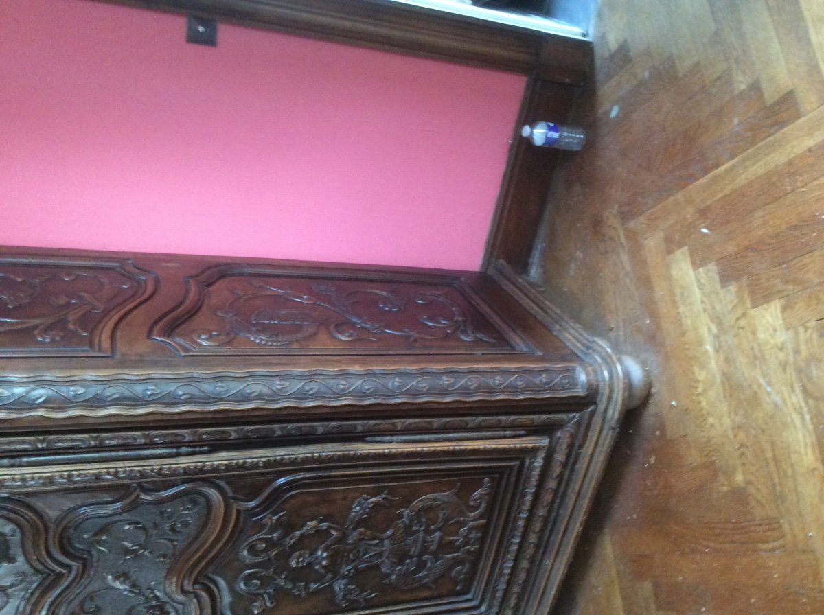 Armoire 18ème En Noyer Finement Sculptée -photo-2