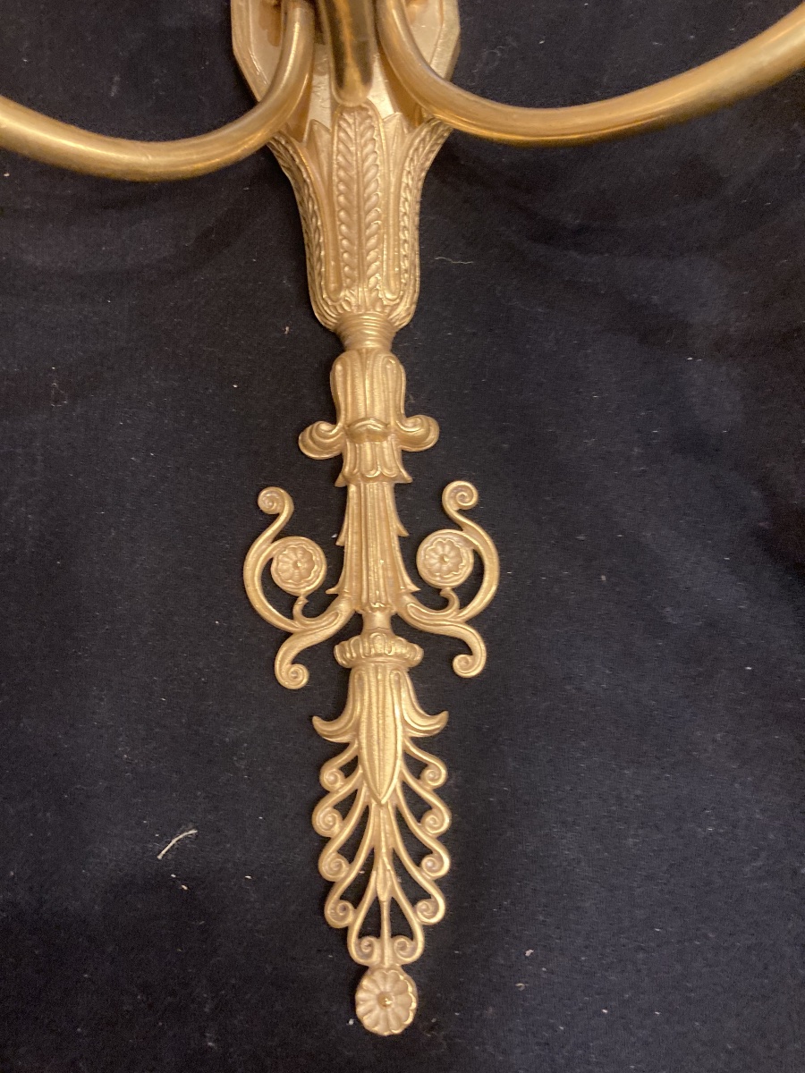 A Lovely Pair Of Bronze Wall Sconces-photo-1