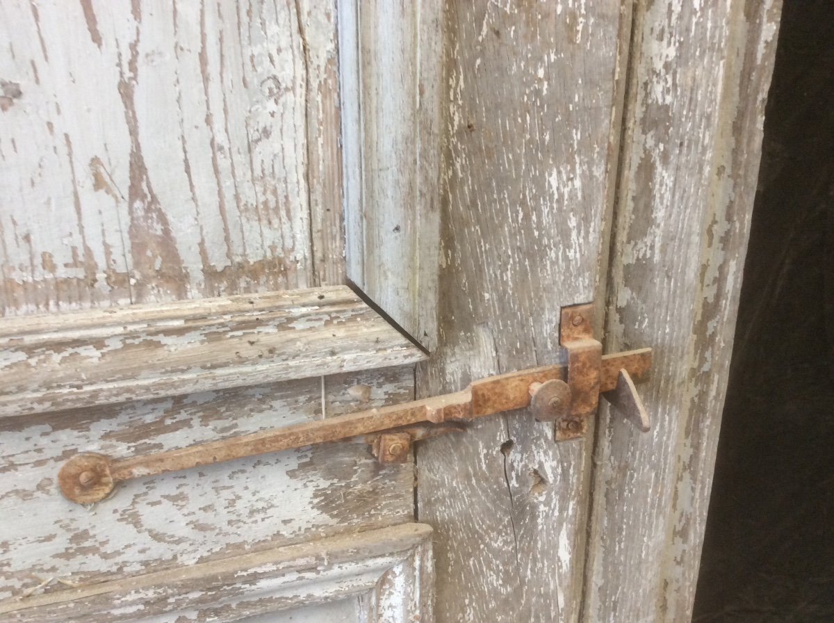 Communication Door In Oak With Its Original Frame And Fittings-photo-3