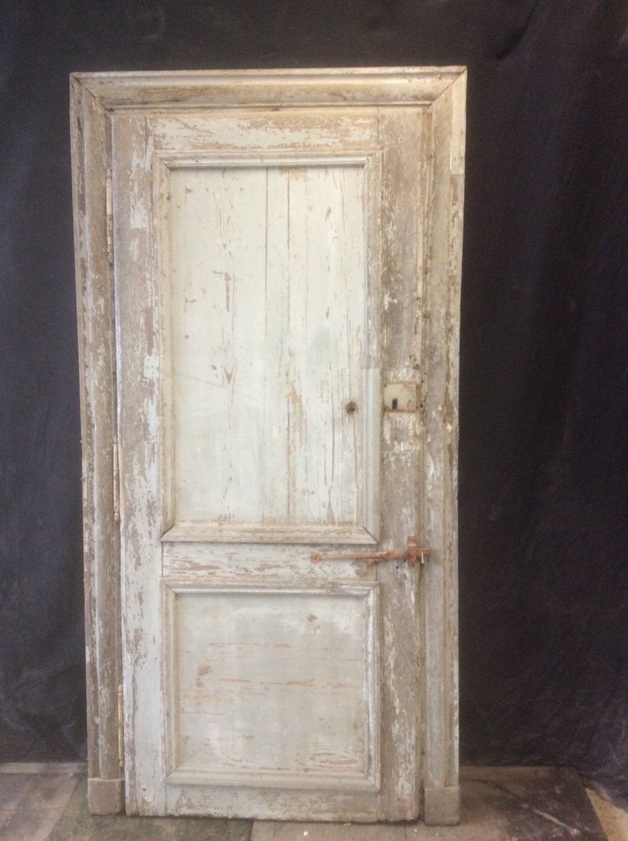 Communication Door In Oak With Its Original Frame And Fittings