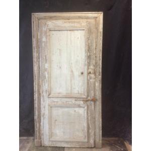 Communication Door In Oak With Its Original Frame And Fittings