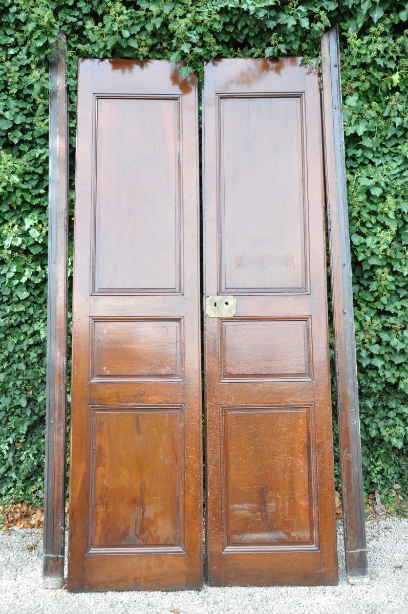 Large Double-sided Walnut Communication Door-photo-3