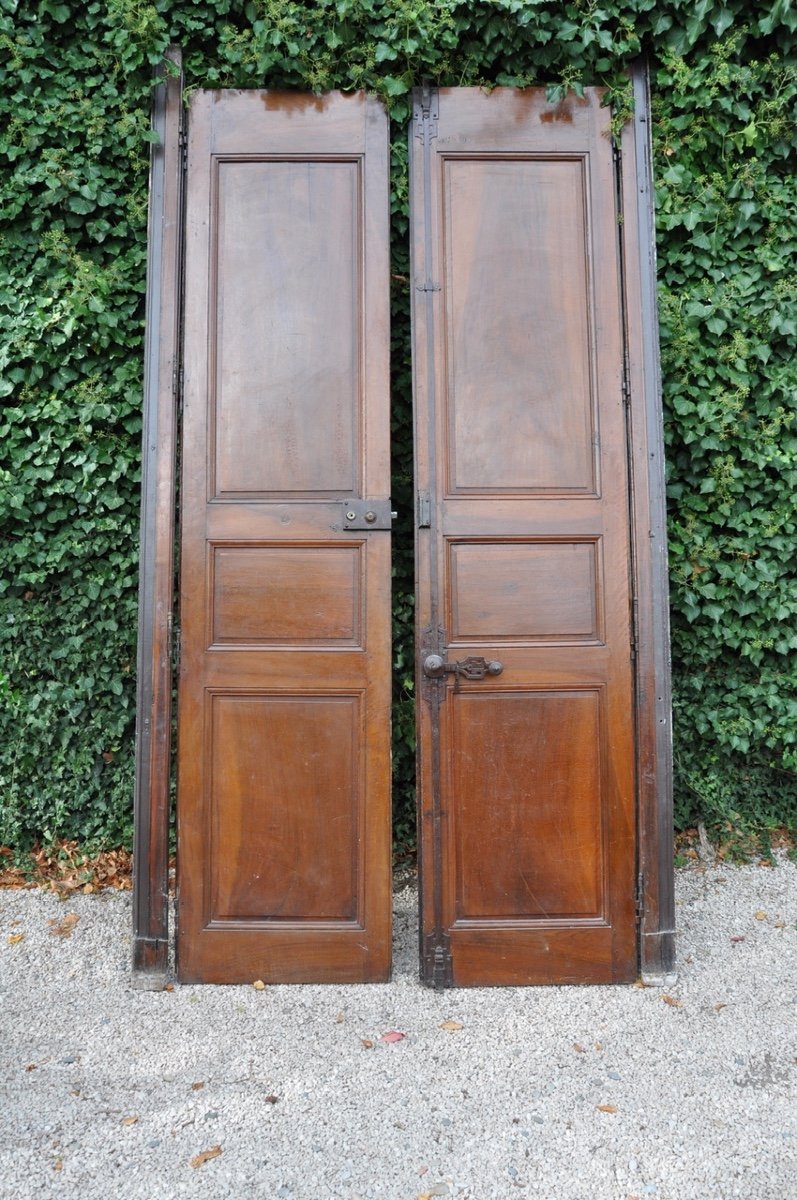 Large Double-sided Walnut Communication Door