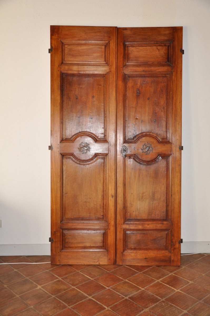 Aixoise Communication Door With Two Leaves In Eighteenth Walnut-photo-2