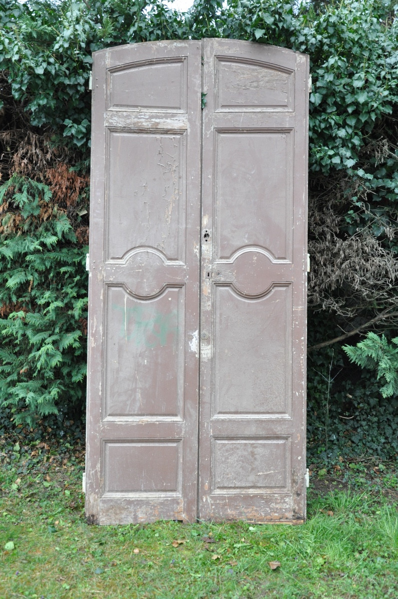 Porte Aixoise De Communication En Noyer à Deux Vantaux Double Faces En Noyer époque Dix-huitièm-photo-2