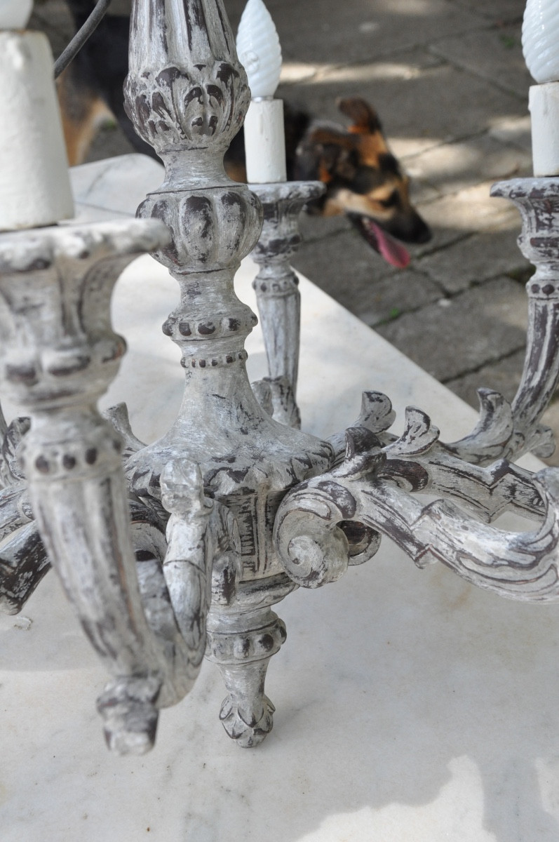 Carved Wooden Chandelier -photo-4