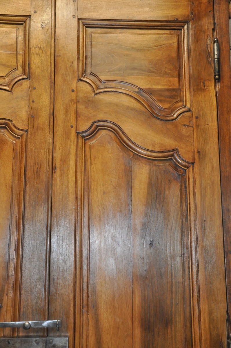 Porte de communication à deux vantaux en noyer,double faces,dix-huitième -photo-3
