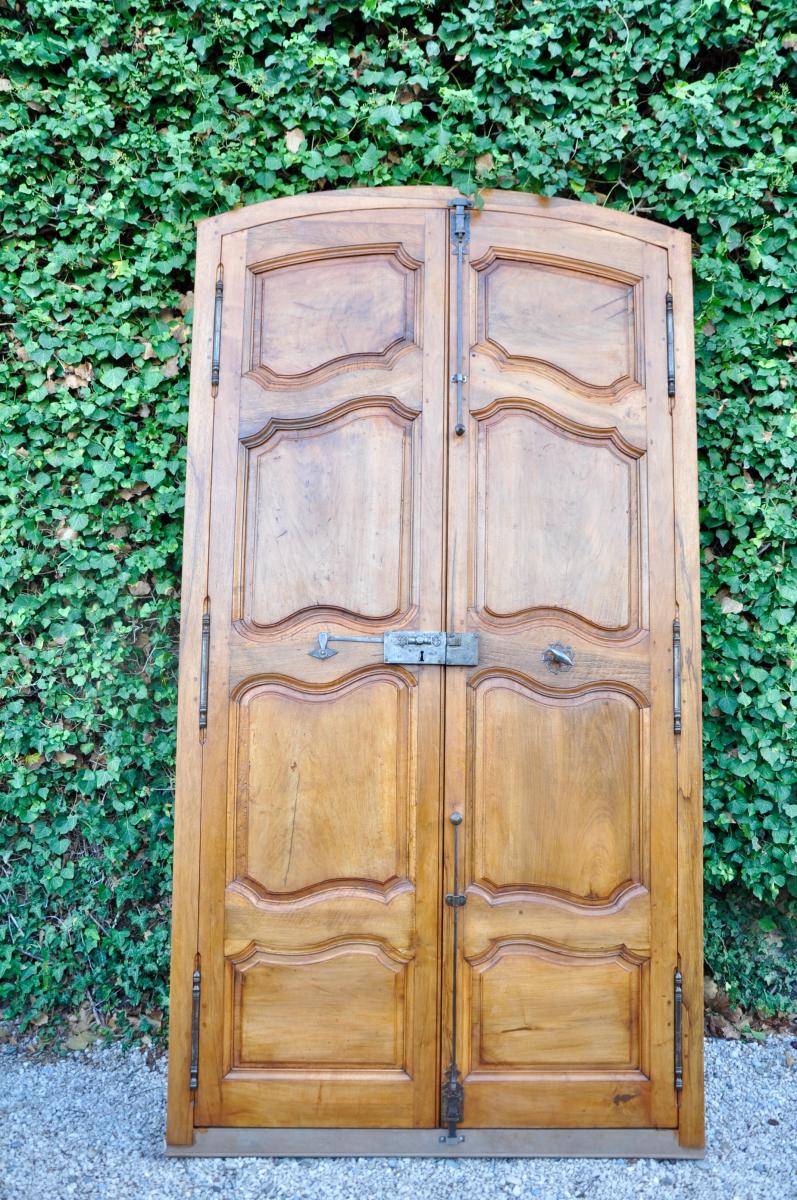 Porte ancienne De Communication Louis XV A Deux Vantaux En Noyer époque XVIII