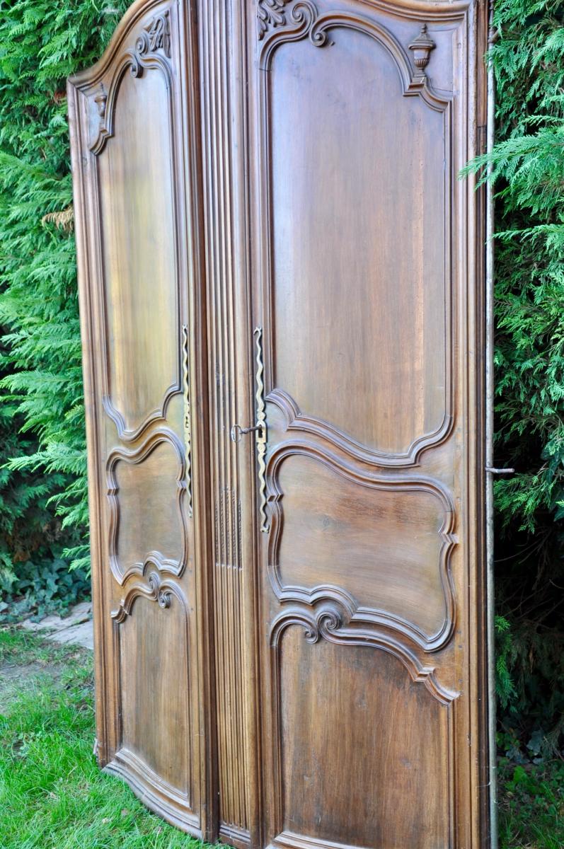 Facade Doors Woodwork Curved Walnut Louis XV-photo-2