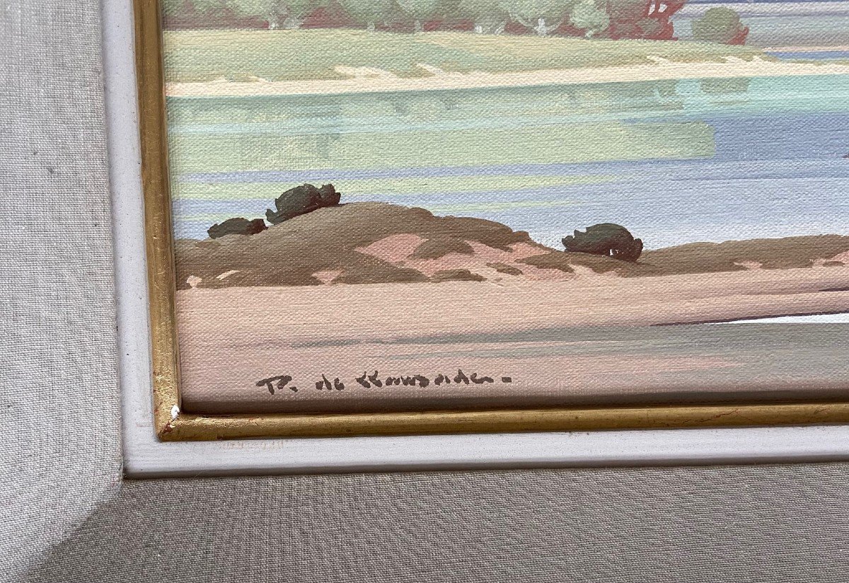 Pierre De Clausade, The Banks Of The Loire. Oil On Canvas-photo-3