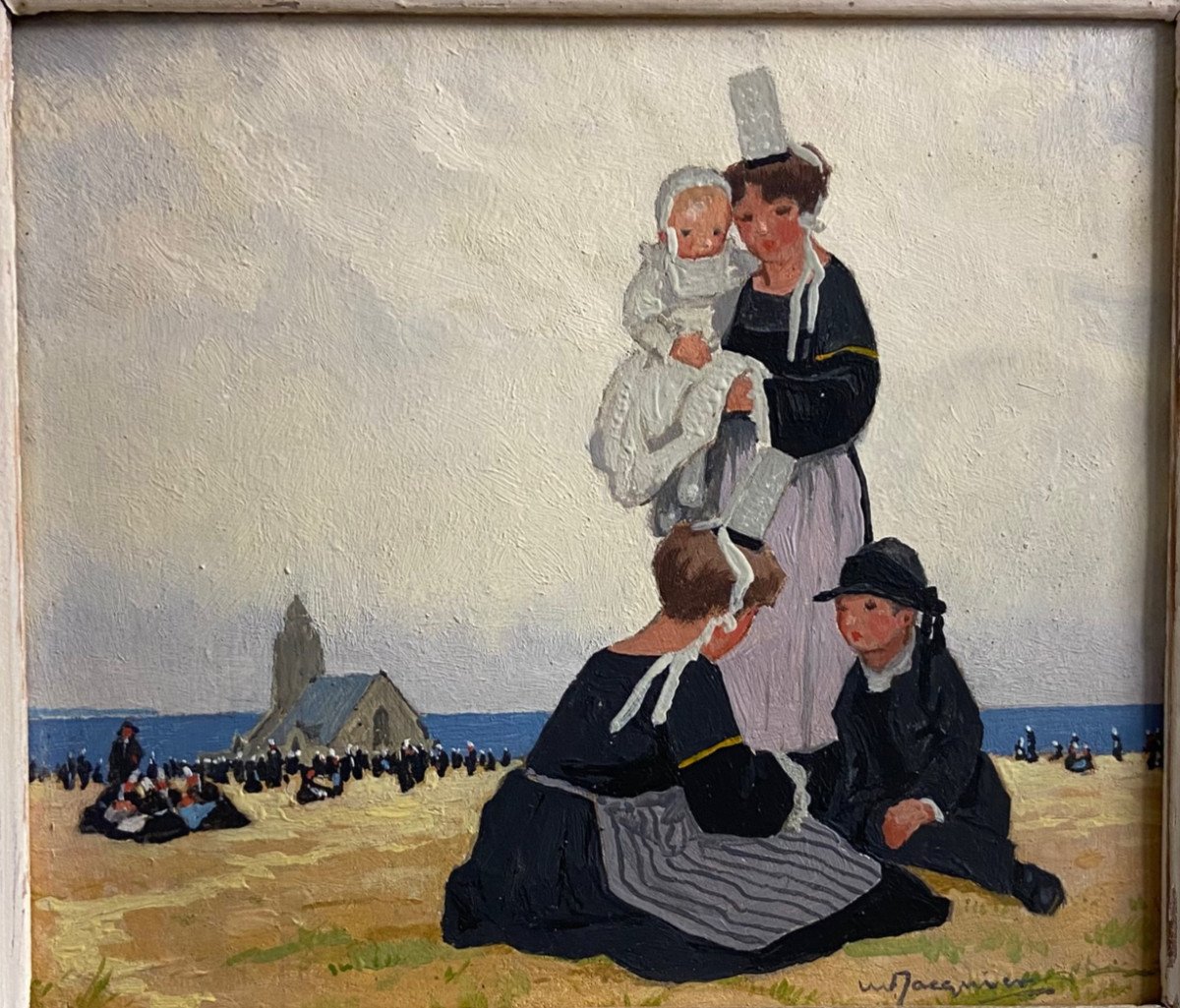 Marcel Jacquier, Scène De Pardon à Notre Dame De La Joie. Bretagne