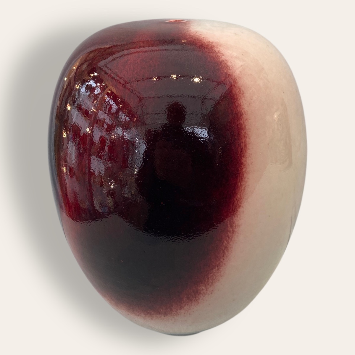Marc Uzan, vase au col étroit, sang de boeuf-photo-4