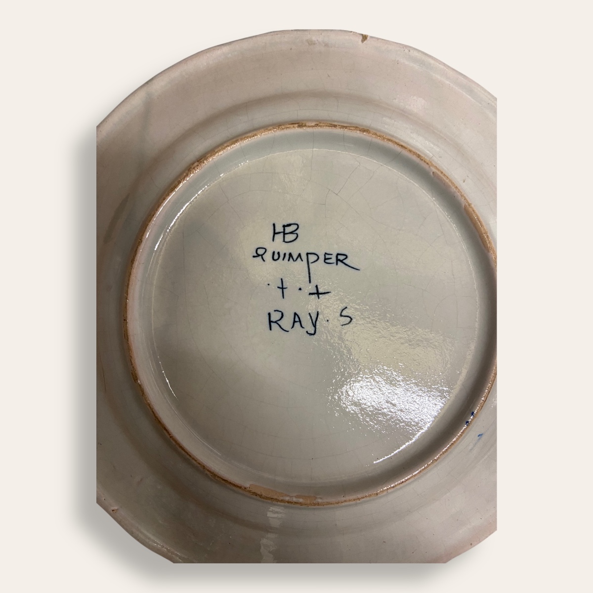 Assiette Ray Scherdel, HB Quimper. Siez Breur, Odetta-photo-4