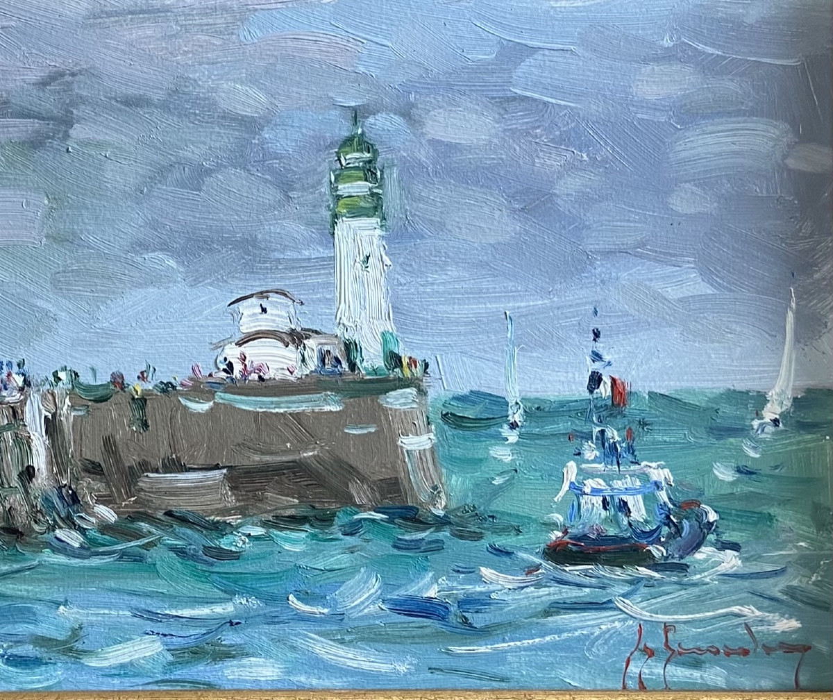Guy Legrendre, Le Tréport. The Jetty, The Departure For Fishing.-photo-2
