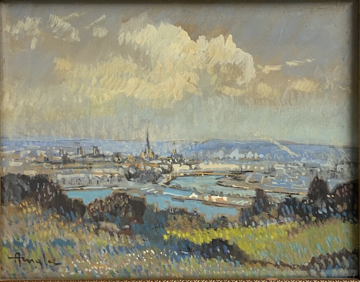 Albert Malet, vue sur Rouen, vallée de la Seine-photo-2