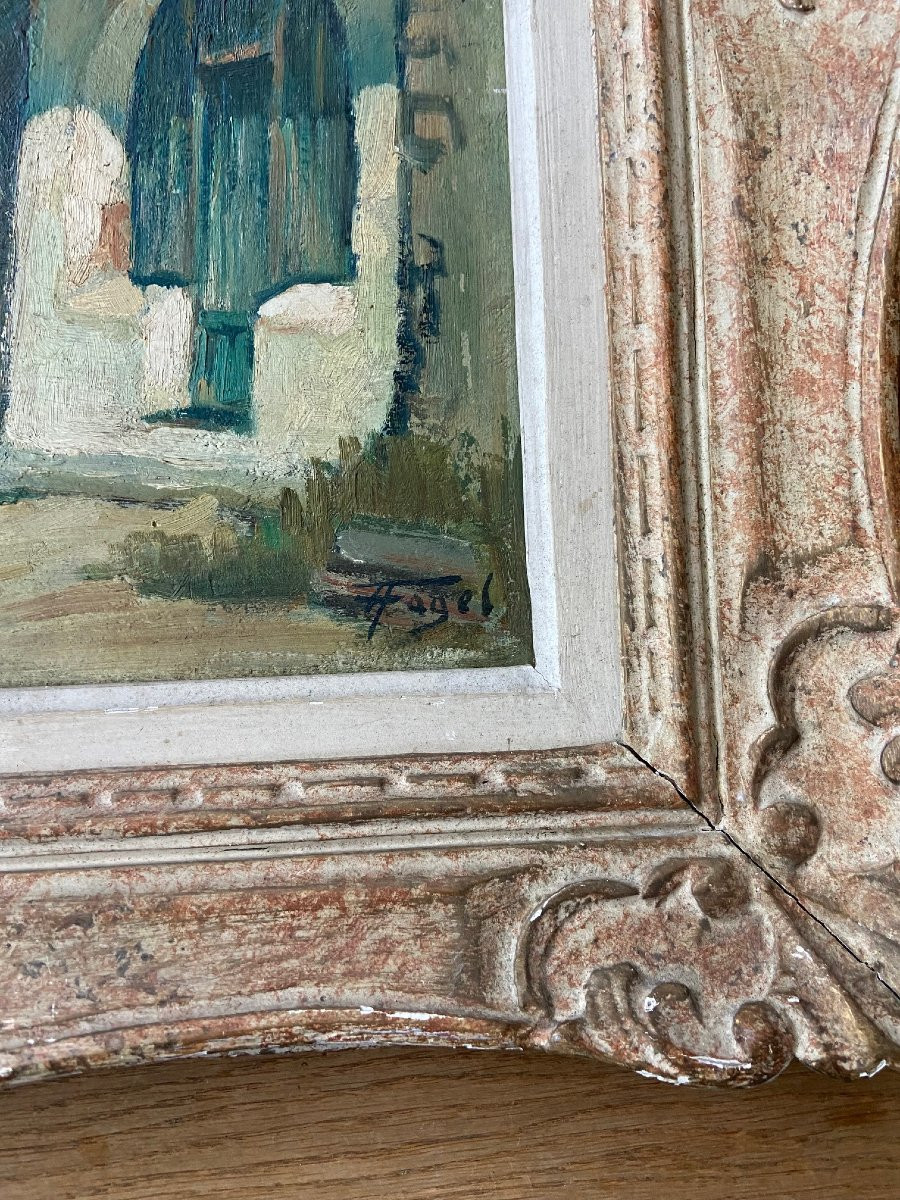 Hautecour en Savoie près de Moutiers, huile sur panneau signée Fogel. Montagne-photo-3